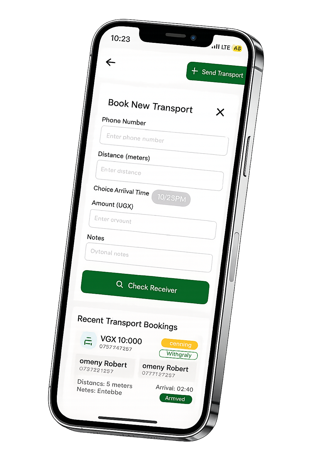 Transport Screen